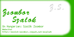 zsombor szalok business card