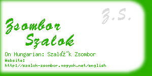 zsombor szalok business card